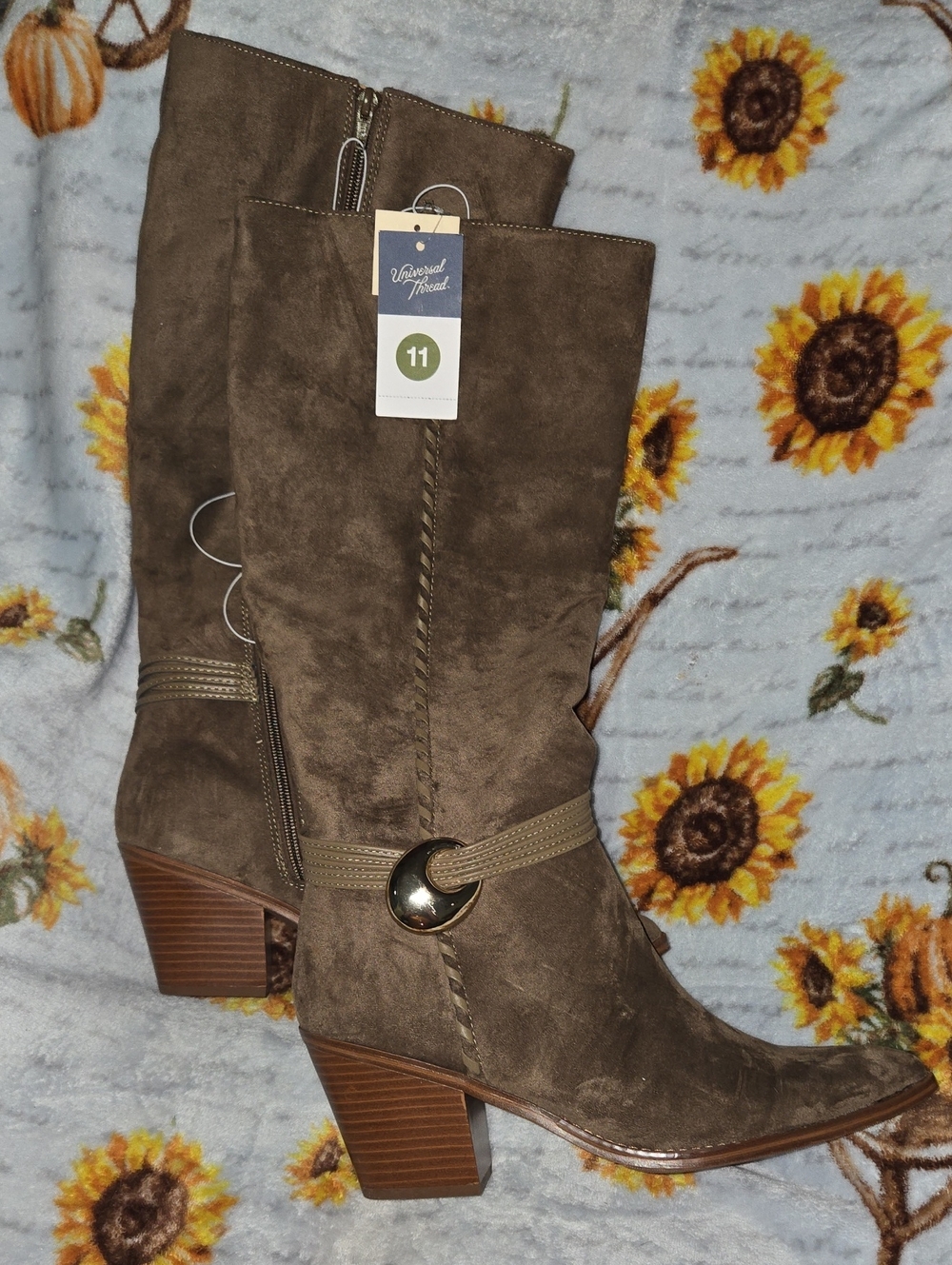 Universal Thread Taupe Mid-Calf Western Block Heel Boots - 11